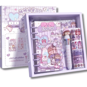 KIT PAPELARIA FOFA KAWAII – PRESENTE PERFEITO COM FICHÁRIO E ADESIVOS
