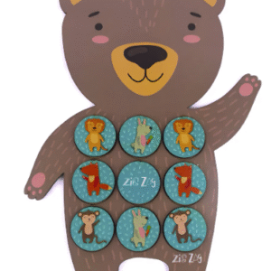 BRINQUEDO JOGO DA MEMÓRIA URSO DE MADEIRA